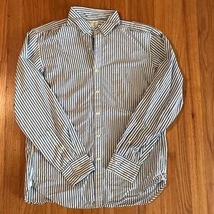 JCrew blue and white striped button down size M